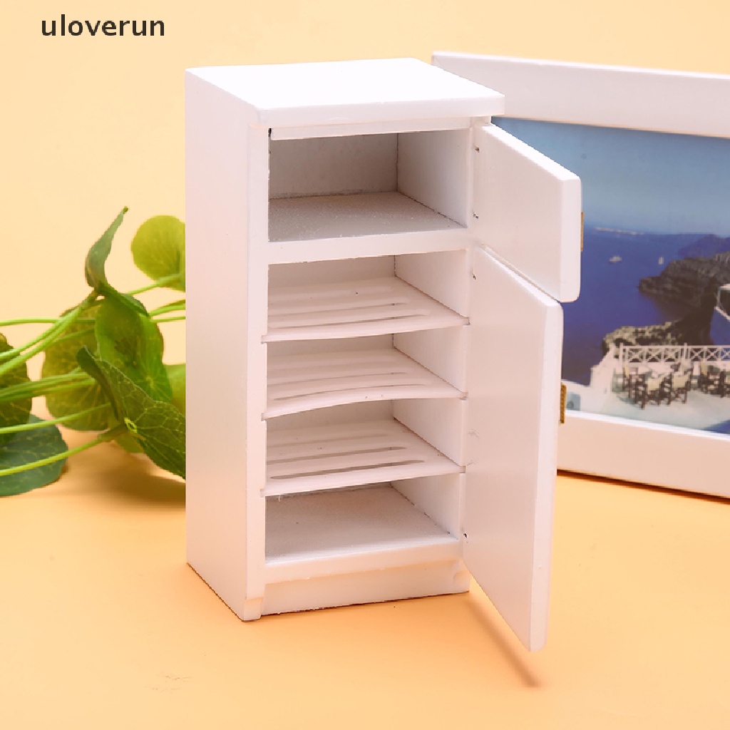 Mô Hình Tủ Lạnh Mini Bằng Gỗ Dùng Trang Trí Nhà Búp Bê