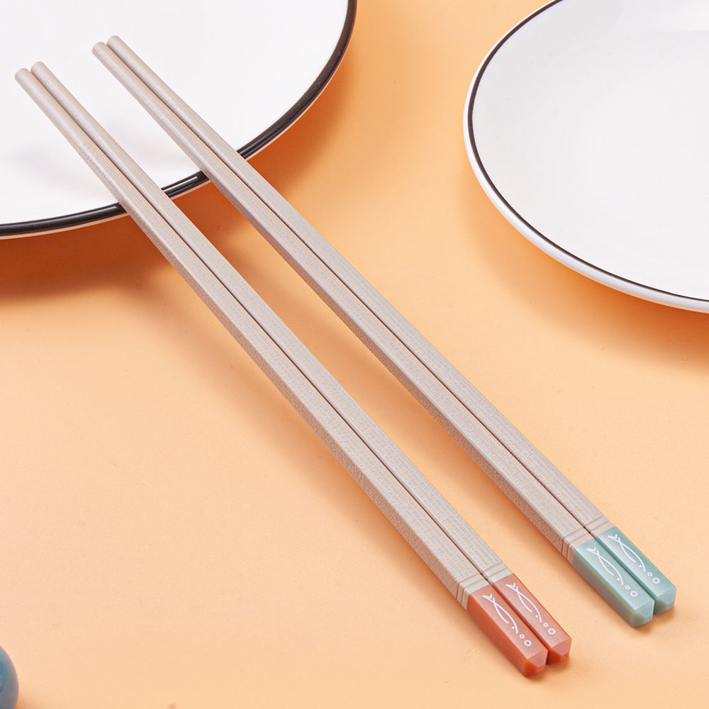 Đũa ăn bằng hợp kim cao cấp không trượt kháng khuẩn phong cách Nhật Bản