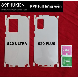 Miếng film dán PPF bóng loại xịn phủ full 99% lưng viền Samsung S20 S20 Ultra mặt sau