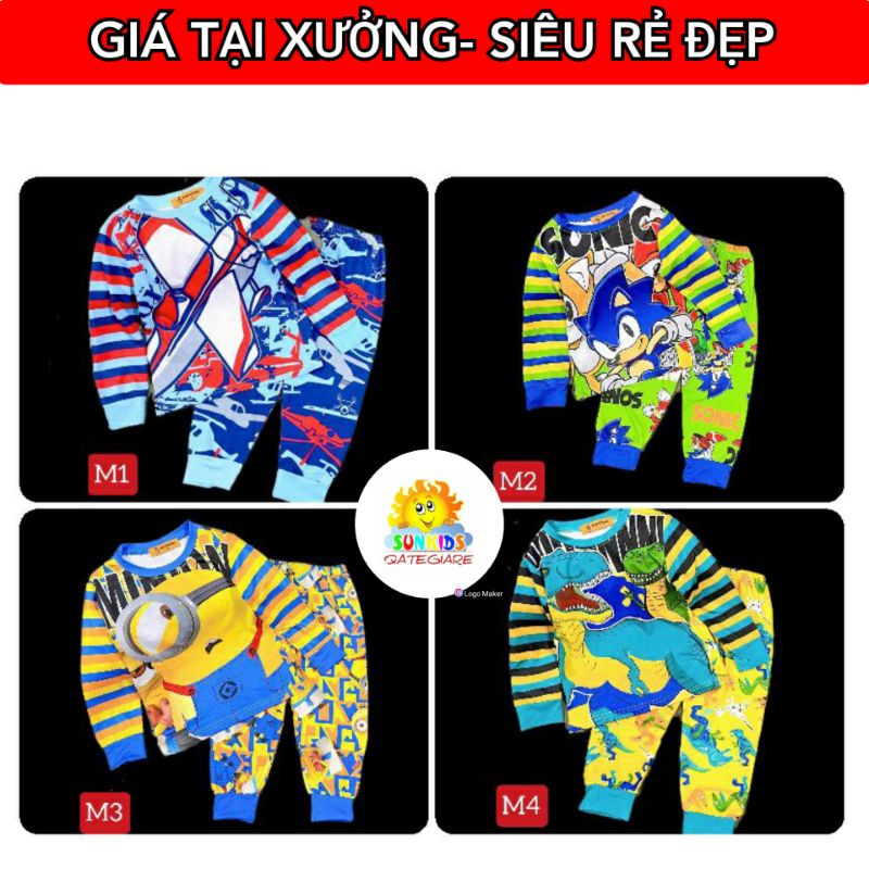 🔥TẬN GỐC🔥20kg-40kg Bộ tay dài bé trai size đại ANNAKIDS LOẠI 1 BBD39 thun lạnh 3d