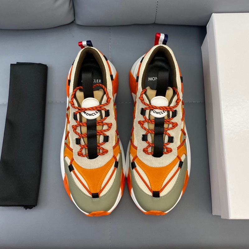 Giày thể thao nam cổ thấp đế cao thiết kế trẻ trung thương hiệu thời trang cao cấp Moncler da thật nhập khẩu