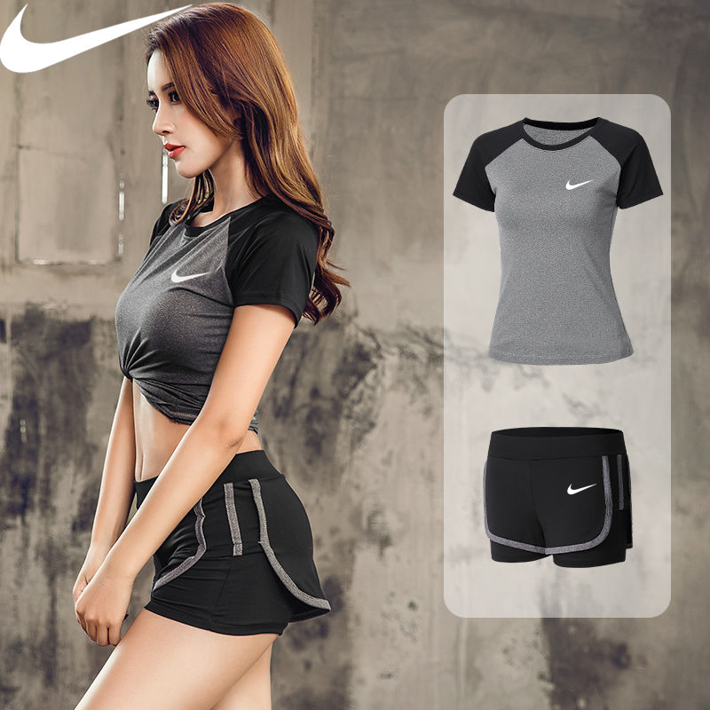[Five-piece Suit] Nike Women's Outdoor Sports Suit, Training Suit, Short-sleeved Shorts, Vest