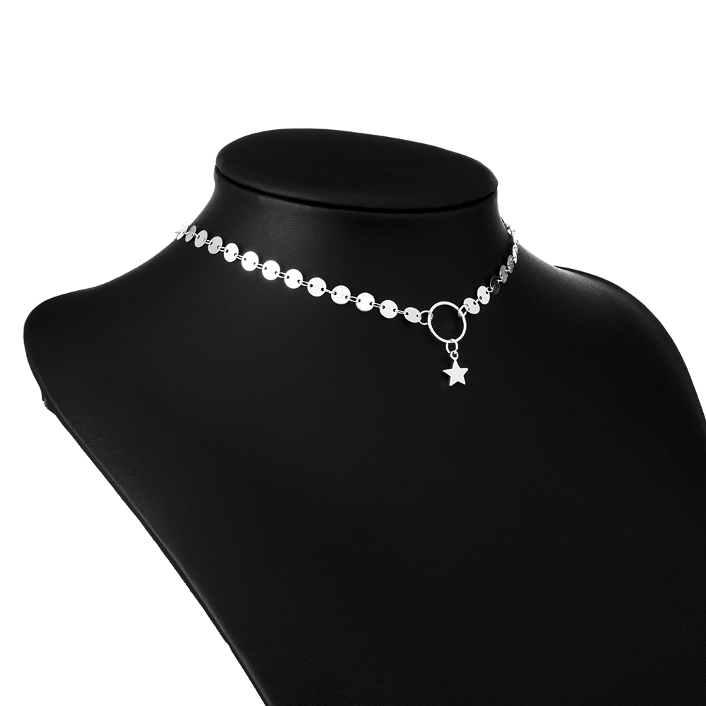 Vòng cổ choker mặt hình ngôi sao mạ vàng thời trang cho nữ