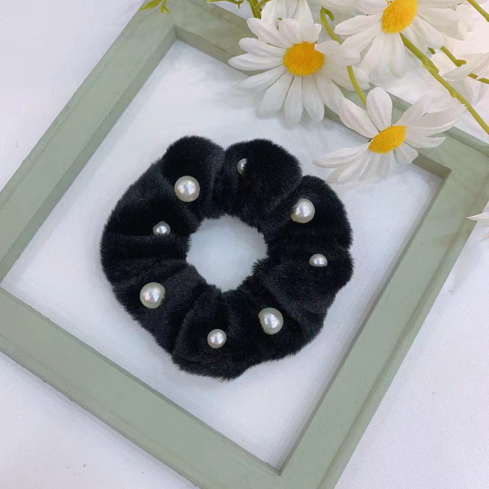 Dây Cột Tóc Thỏ Bông Đính Ngọc Trai Phong Cách Hàn Quốc Cho Nữ