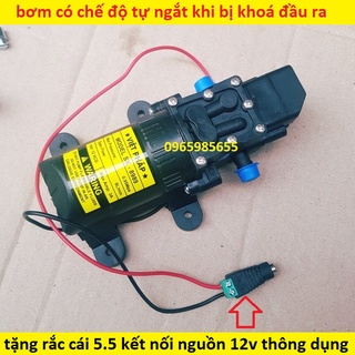 máy bơm tăng áp mini 12v tặng kèm rắc cái 5.5 tiện lợi - máy bơm phun sương 12v Việt Pháp dùng phun sương tưới cây