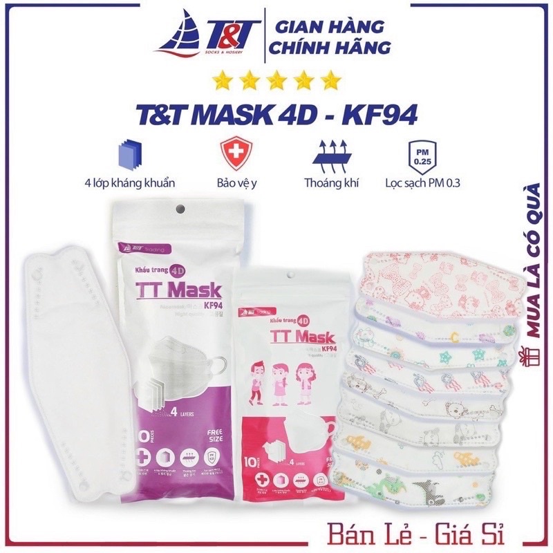 Set 50 chiếc khẩu trang KF94 4D mask hot hit đủ màu