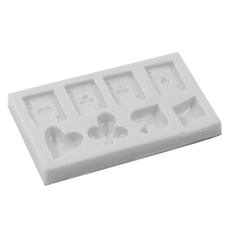 Khuôn Silicone 8 Lỗ Làm Bánh Mousse Chocolate Hình Lá Bài Poker