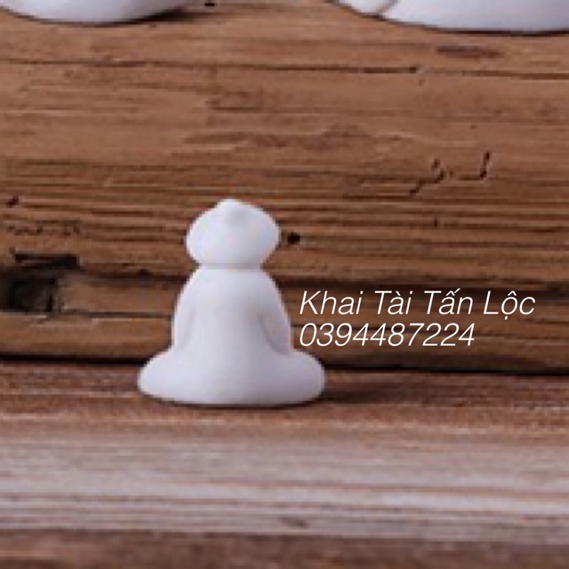 Tượng ông lão câu cá tí hon cao 3cm gốm trắng cắm nhang ,  trang trí