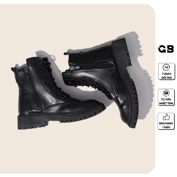 [Mã WABRMH99 giảm 12% đơn 99K]Giày Boot Nữ Cổ Cao Cột Dây Cao 4 cm giayBOM B1634