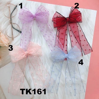Kẹp tóc đính nơ vải voan cao cấp - hàng thiết kế