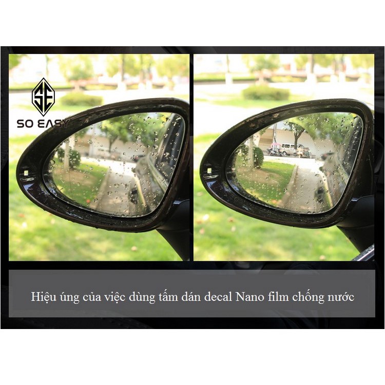 Bộ 2 Miếng dán decal 100mm tròn NANO film chống nước, chống mờ,chống chói nắng gương, kính mô tô, xe hơi, xe ôtô, xe tải