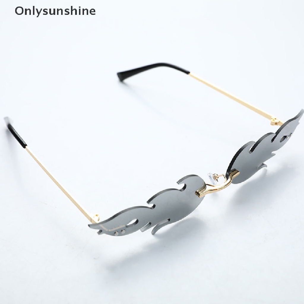Kính mát gọng kim loại hình ngọn lửa thời trang độc đáo cho nữ