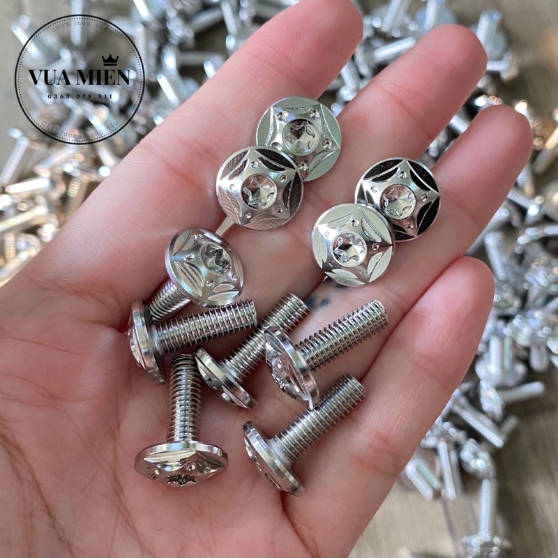 Ốc áo 5li15 nhuyễn mẫu mũi tên Vua Miên inox 304 bắt dàn áo các dòng xe, bắt ốp bô SH300, bắt cate Sirius