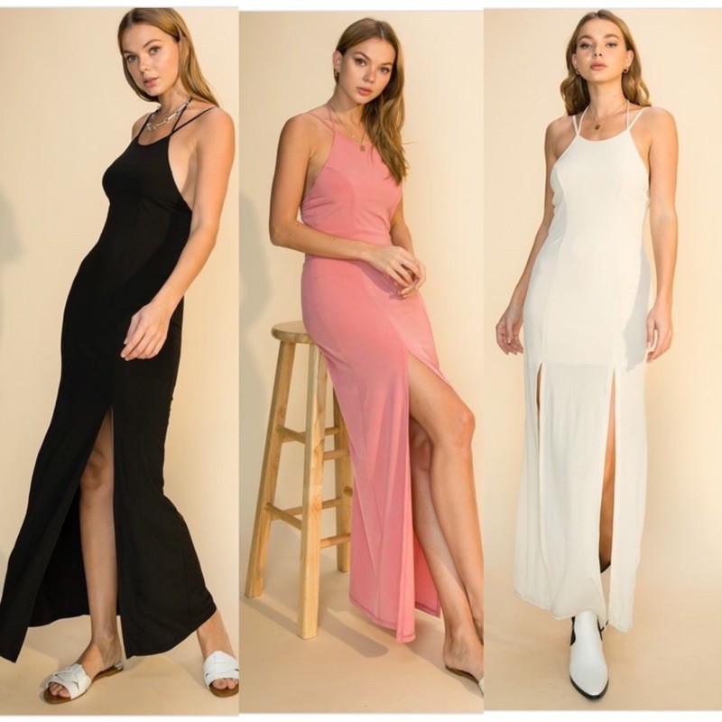 Đầm yếm maxi hở lưng
