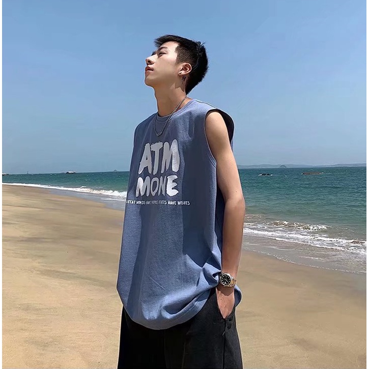 Áo Ba Lỗ Thể Thao Nam In Chữ Size M-5XL Phong Cách hip hop