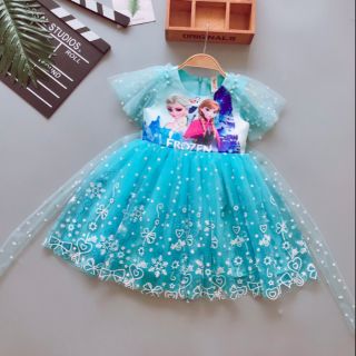 Váy công chúa elsa hồng và xanh