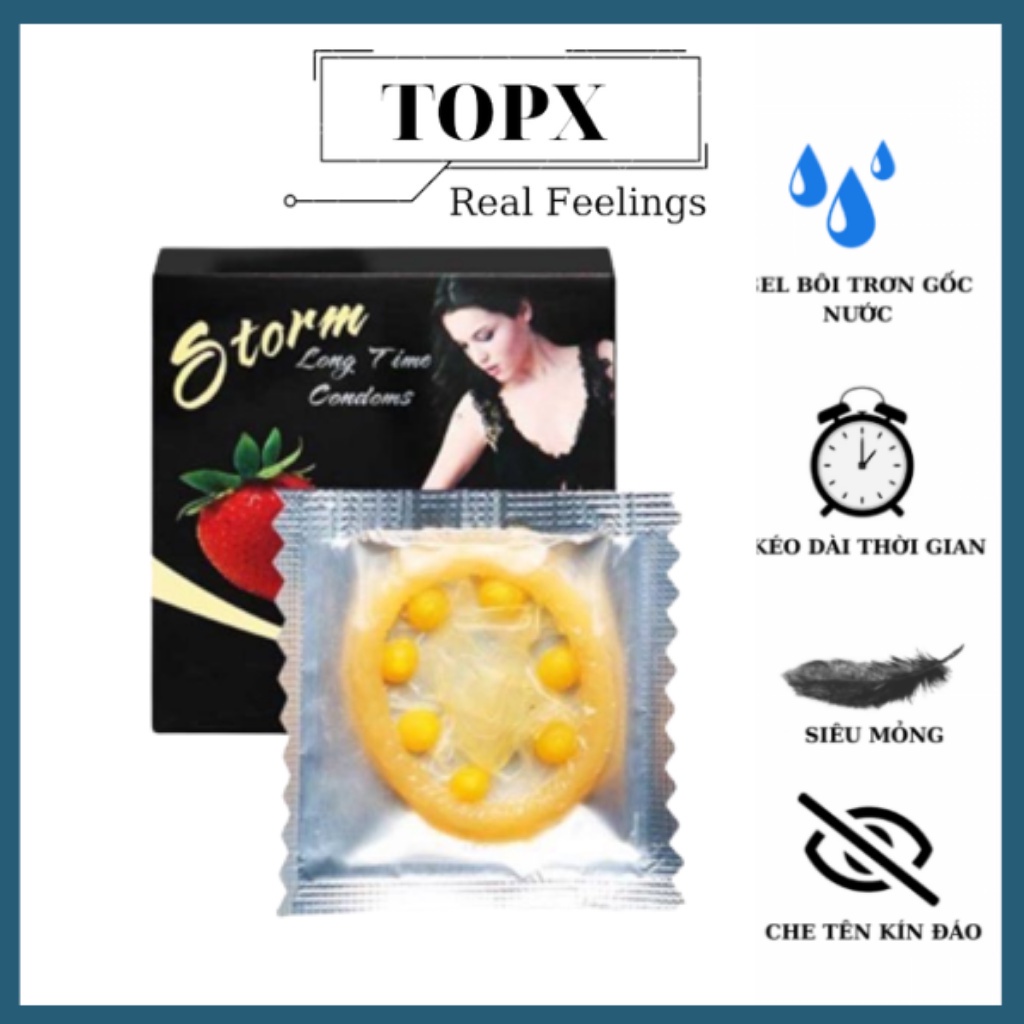 Bao Cao Su Storm 7 Bi Lớn Gai Li Ti Toàn Thân kéo dài thời gian hương dâu hộp 1c bcs chính hãng
