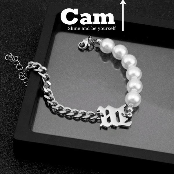 Vòng Tay Lắc Tay Hạt Trai Nam Nữ Unisex Phối Chuỗi Mắt Xích 7mm Kí Hiệu Chữ Misbhv TITAN Không Gỉ - Camcamvintage