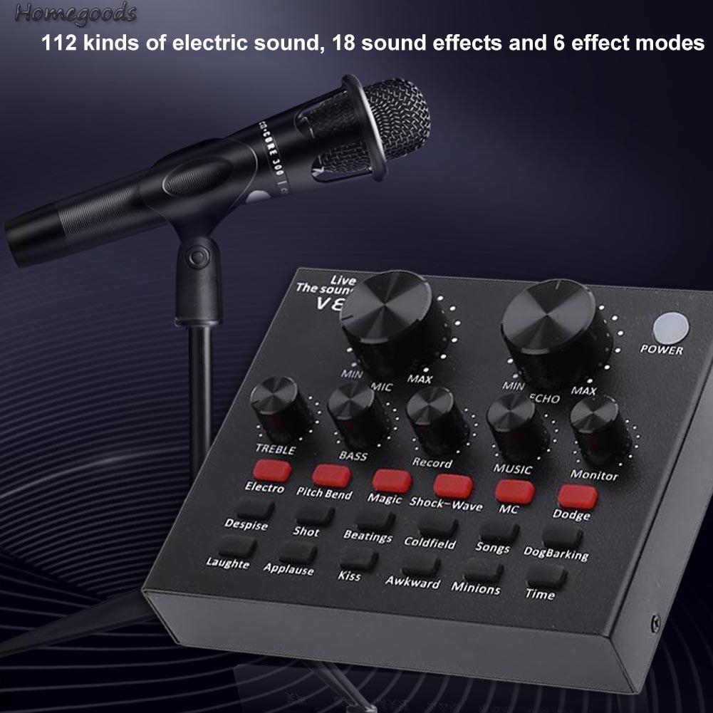 Good Shop❁V8 Audio USB Headset Microphone Webcast Live Sound Card for Phone Computer