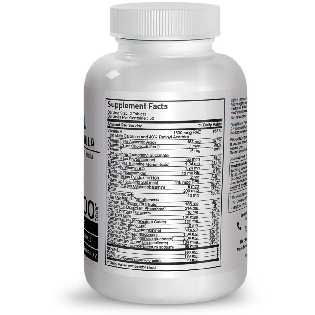 Organic Multivitamin Formula - 100/250 viên Mỹ - Bổ cơ thể