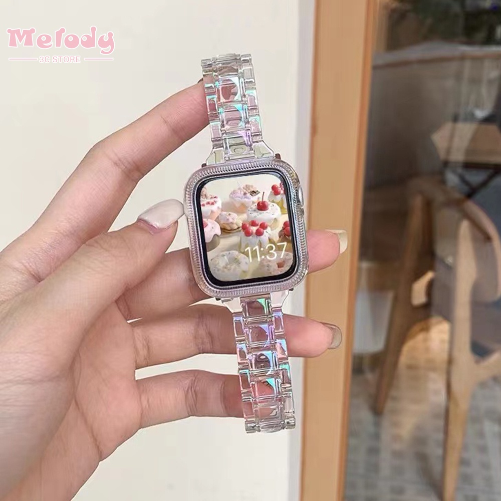 Dây Đeo Trong Suốt Cho Đồng Hồ Thông Minh Series 7/SE/6/5/4/3 Kích Thước 45/44/42/41/40/38mm