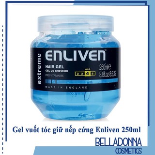 Gel vuốt tóc giữ nếp cứng Enliven Hair Gel Extreme độ cứng 4/5 250ml