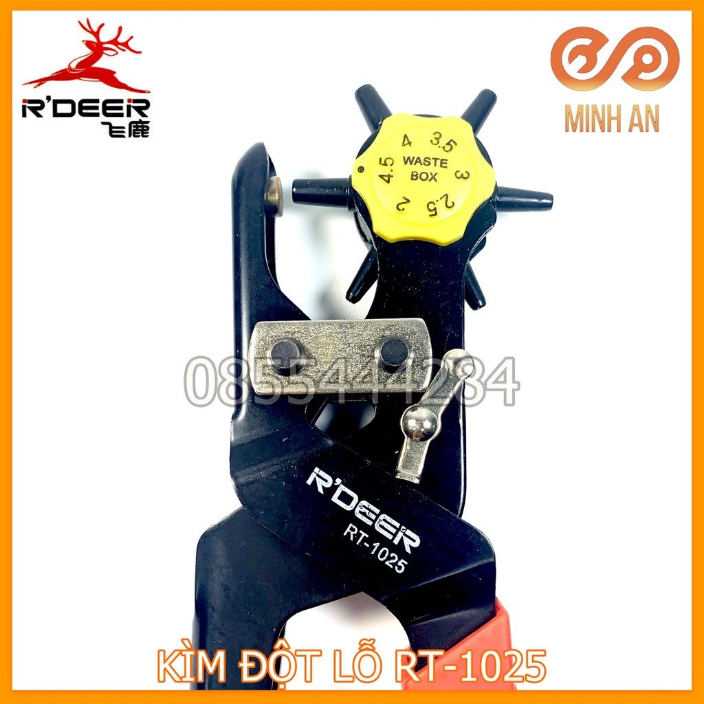 Kìm bấm lỗ, đột lỗ [HÀNG CHÍNH HÃNG] R'DEER RT-1025 Bấm lỗ thắt lưng, dây da,... Loại 6 Size 6 Lỗ
