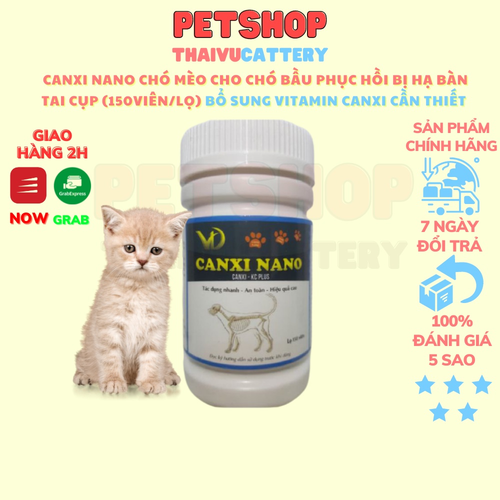 Canxi nano chó mèo cho chó bầu phục hồi bị hạ bàn tai cụp