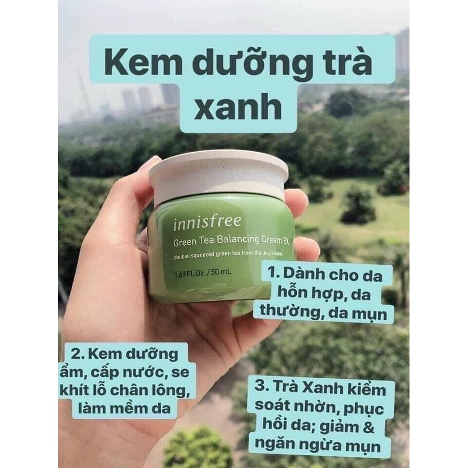 |HÀNG CHÍNH HANG|Kem Dưỡng Ẩm- Chiết Xuất Từ Mầm Trà Xanh Innisfree Green Tea Balancing Cream EX 50ml. | BigBuy360 - bigbuy360.vn