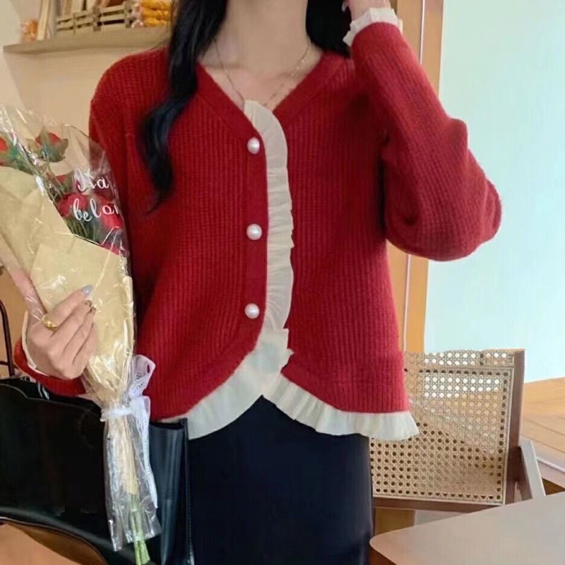 Áo Khoác Cardigan Dệt Kim Dáng Ngắn Phong Cách Hàn Quốc  tao bao