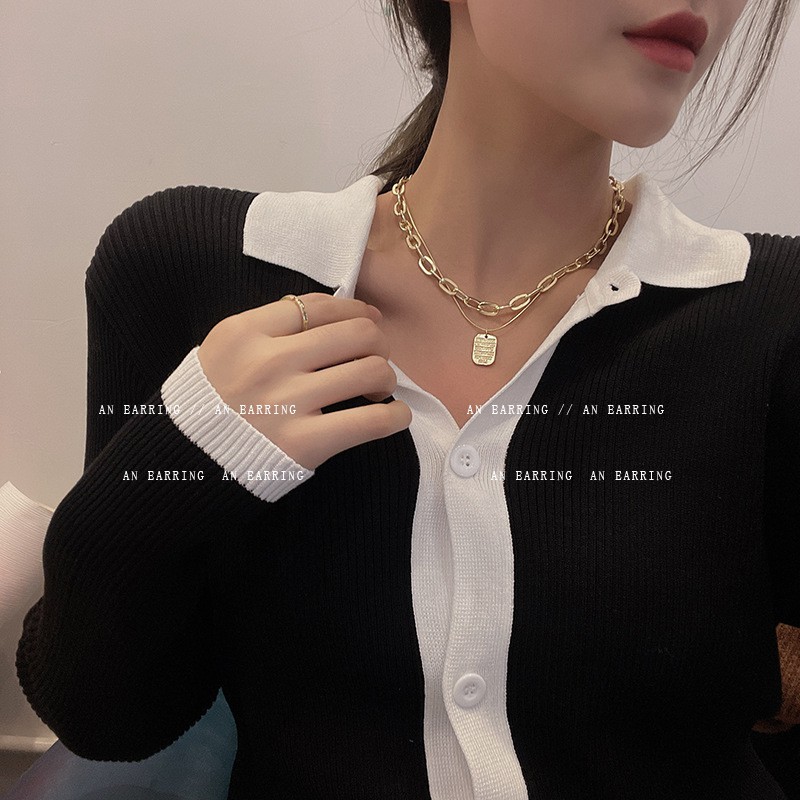 Vòng Cổ Gắn Mặt In Chữ Cá Tính Độc Đáo Phong Cách Hip-Hop