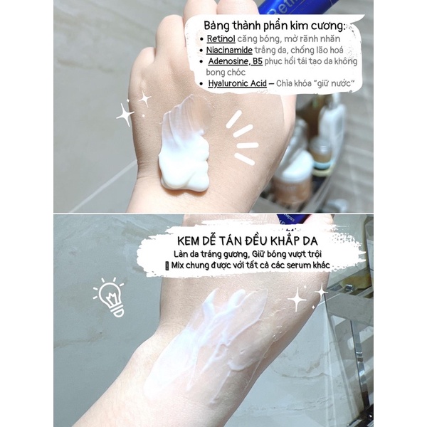 Kem dưỡng chống lão hoá căng bóng da retinol tráng gương K Lady care hàn quốc