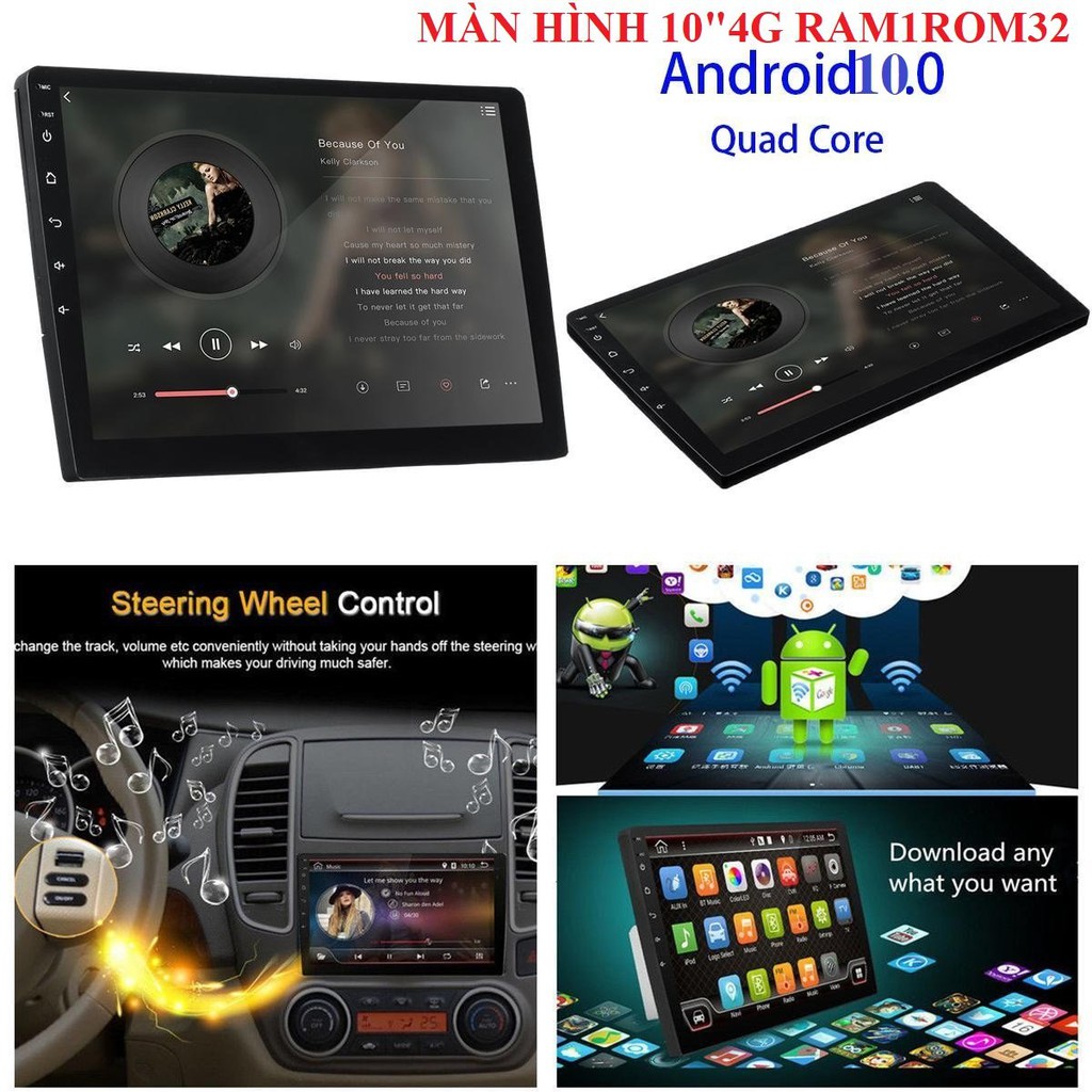 Combo Màn hình android kèm mặt dưỡng theo xe toyota VIOS ĐỜI 2014-2017, sử dụng Tiếng Việt Tặng kèm giắc zin.