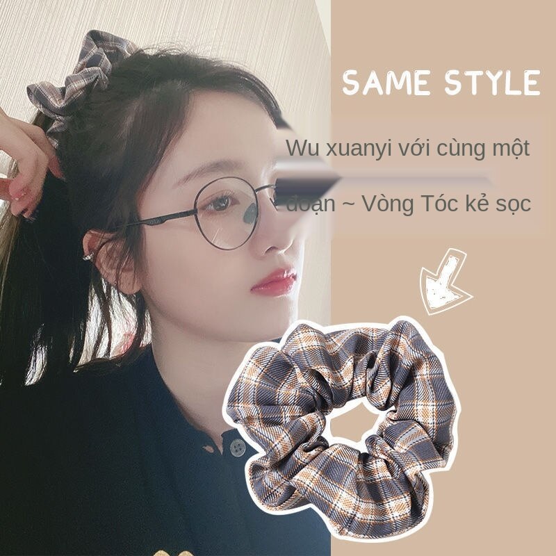 Dây Buộc Tóc Họa Tiết Sọc Caro Thời Trang Giản Dị Cho Nữ
