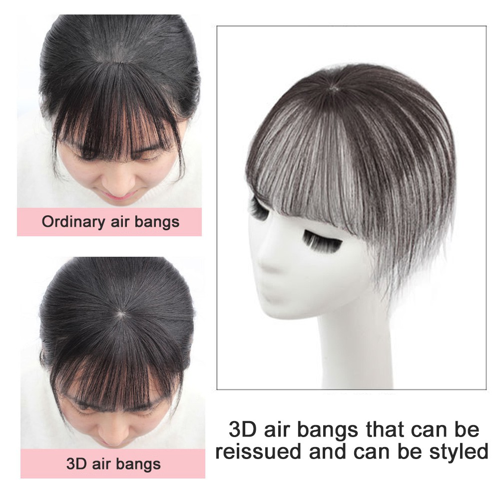 Tóc giả mái ngang 3D không dấu vết tự nhiên dành cho nữ