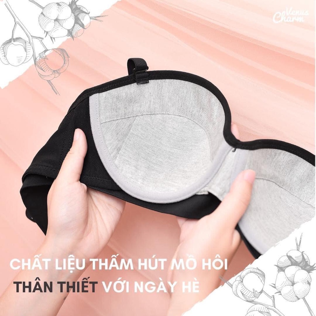 Áo lót nữ DORISBRA cotton cup ngang mỏng gọng có lớp nhét thêm mút