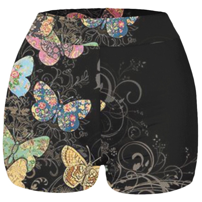 Xiangbao Quần Short Tập Gym / Yoga Lưng Cao Nhuộm Màu Thời Trang Cho Nữ