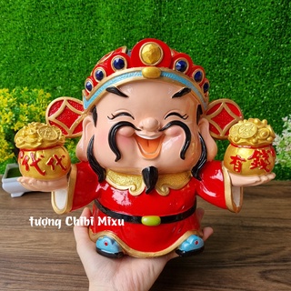 Tượng Thần Tài 22.5cm cầm 2 thỏi vàng Đa Tài Đa Phúc