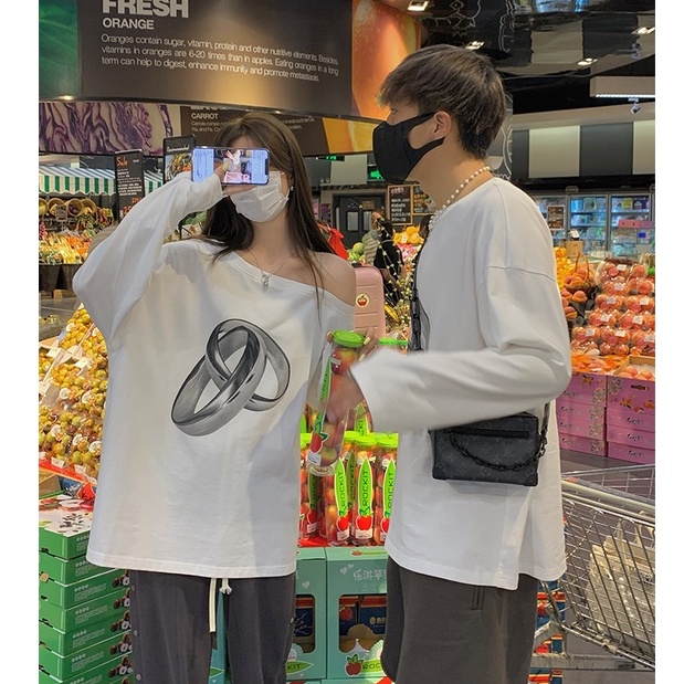 Áo thun tay dài trễ vai thời trang dành cho nữ