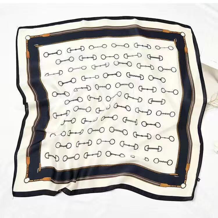 khăn lụa vuông XÍCH TRẮNG ĐEN cao cấp 70x70cm-V2XTD Khăn bandana lụa ThyThy băng đô,cột túi,áo