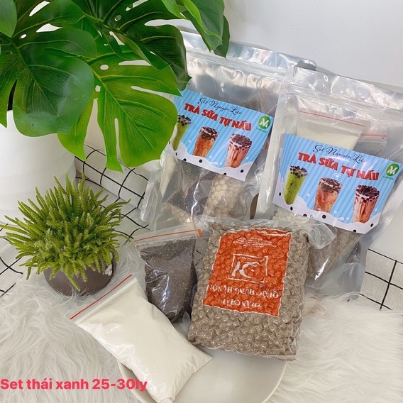 Set trà sữa thái xanh,thái đỏ , trân châu đường đen  nguyên liệu làm trà sữa tự pha, tự nấu thơm ngon