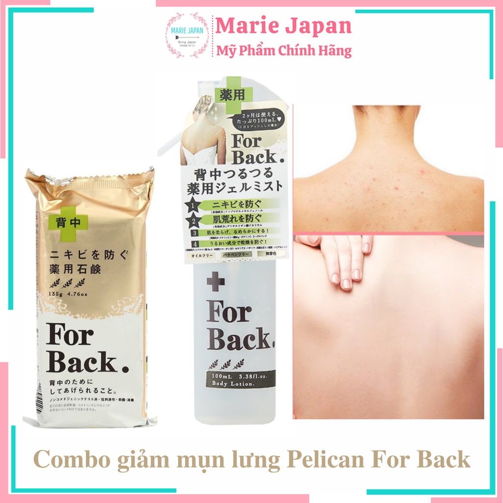 Combo giảm mụn lưng hiệu quả Pelican For Back Nhật Bản