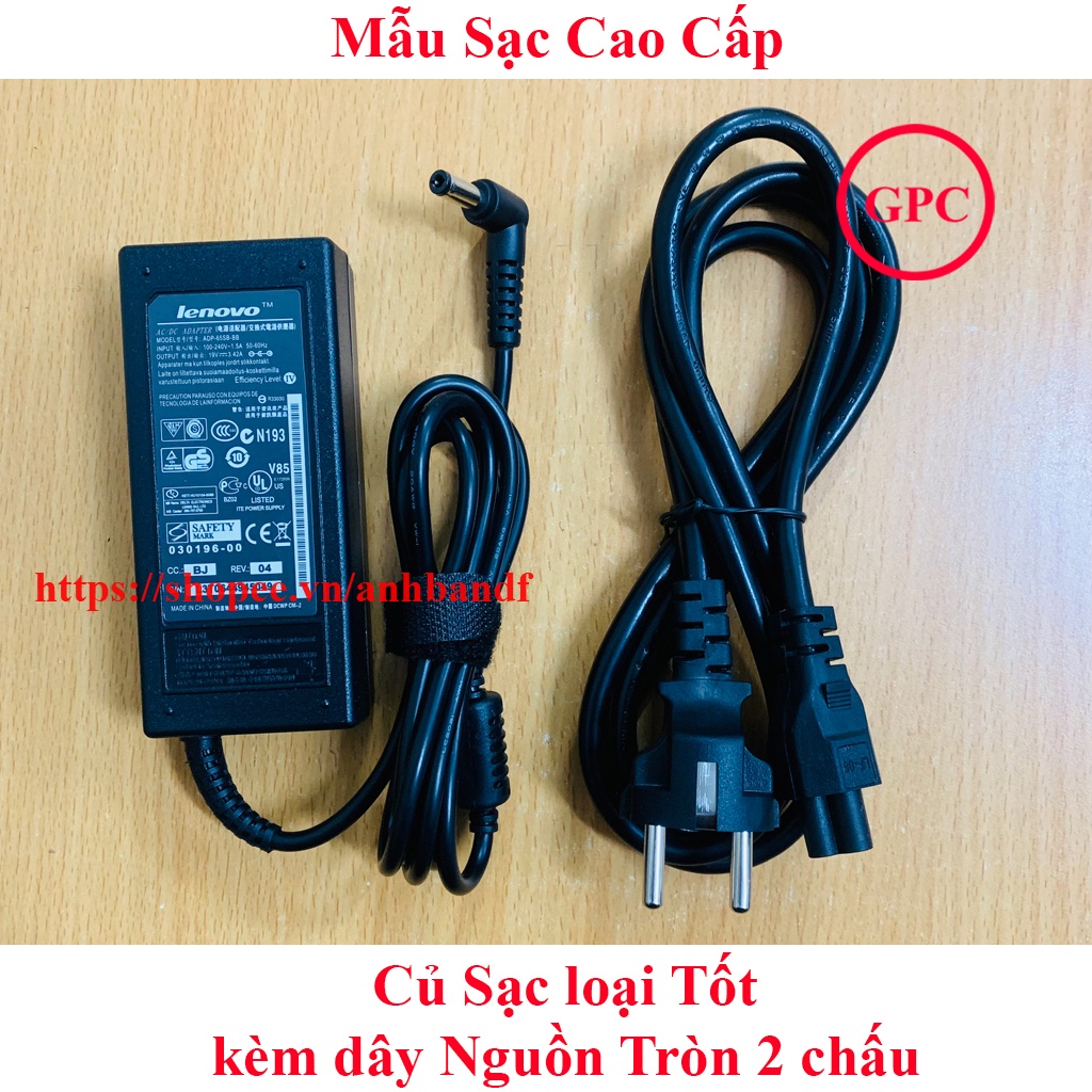 Sạc Laptop Lenovo G450 G460 G470 G480 OUTPUT 19V 3.42A (65W) chân thường kích thước 5.5mm * 2.5mm - Nhập Khẩu New