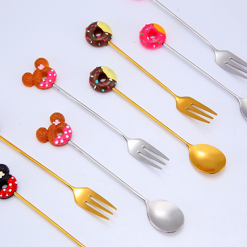 Muỗng Cà Phê Bằng Thép Không Gỉ 304 Họa Tiết Hoạt Hình