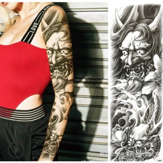 Hình xăm dán kín tay trắng đen cao cấp 17x48cm+ deal sooc chỉ 6k bắp tay xinh