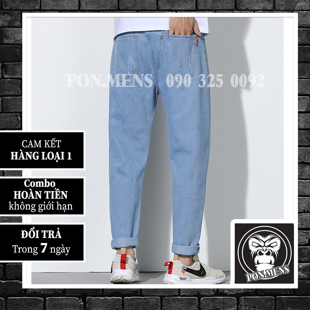 Quần jean rách nam nữ màu xanh baggy mặc hè 2021 | BigBuy360 - bigbuy360.vn