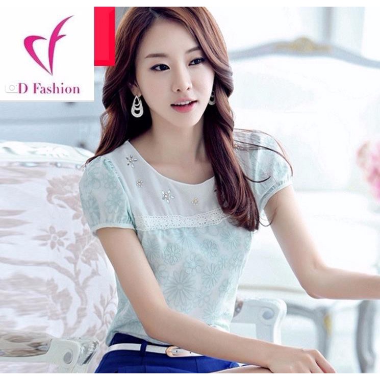 A598 Áo chiffon ngắn tay nữ hè hàng nhập