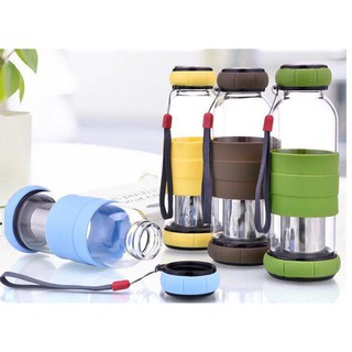 Bình thủy tinh pha trà 420ml bọc silicon
