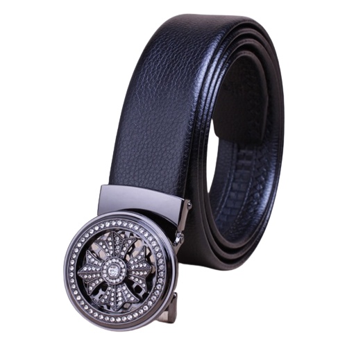 Thắt lưng nam mặt tròn khóa xoay 3 màu năng động dây nịt khóa tự động thông minh