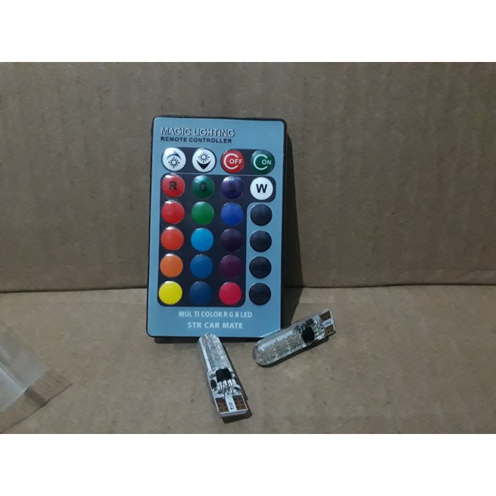 Bộ 2 led audi T10  16 màu kèm điều khiển lắp cho oto , xe máy